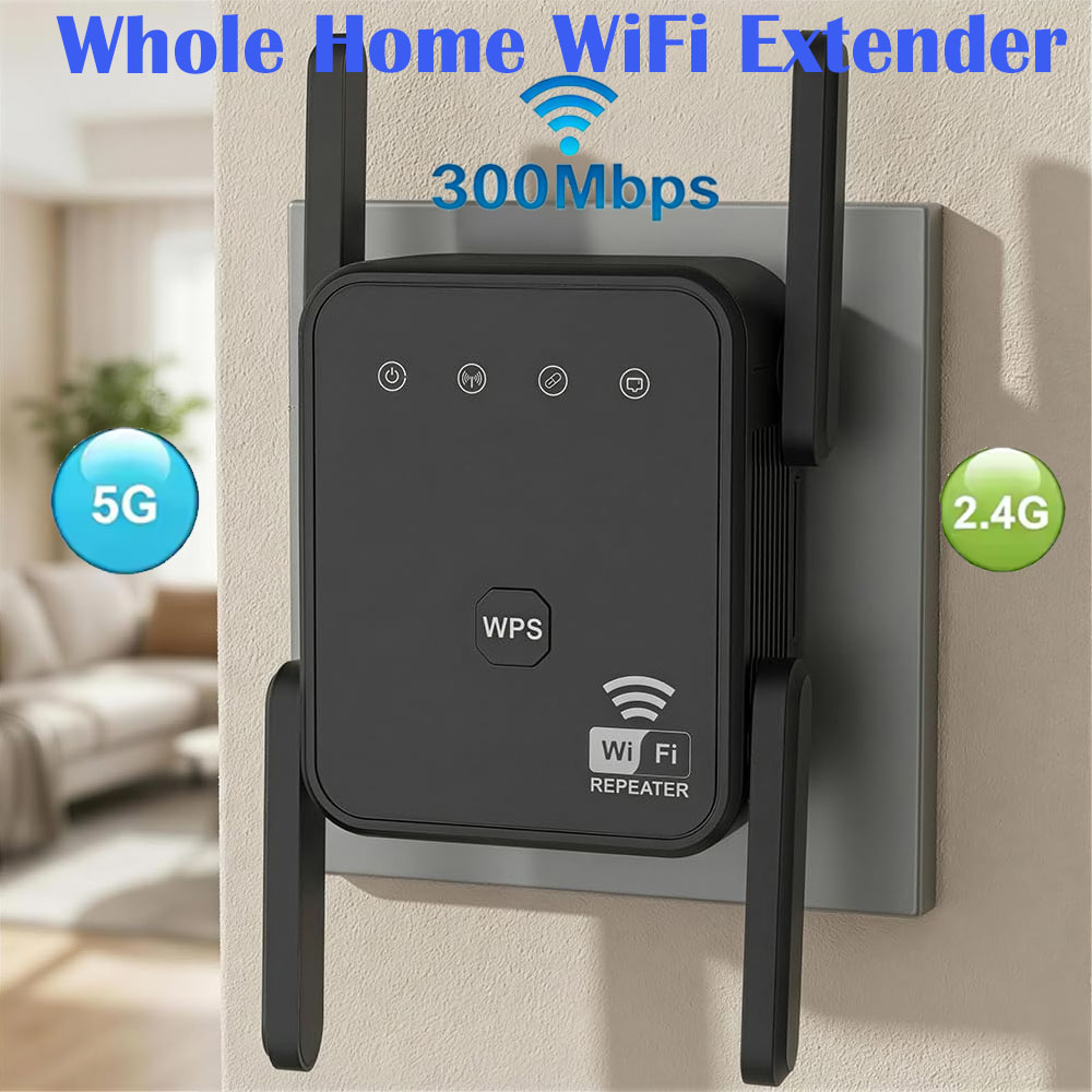 Home Security Wireless - Nowy wzmacniacz WiFi 2026, 300Mbps, 2.4GHz,