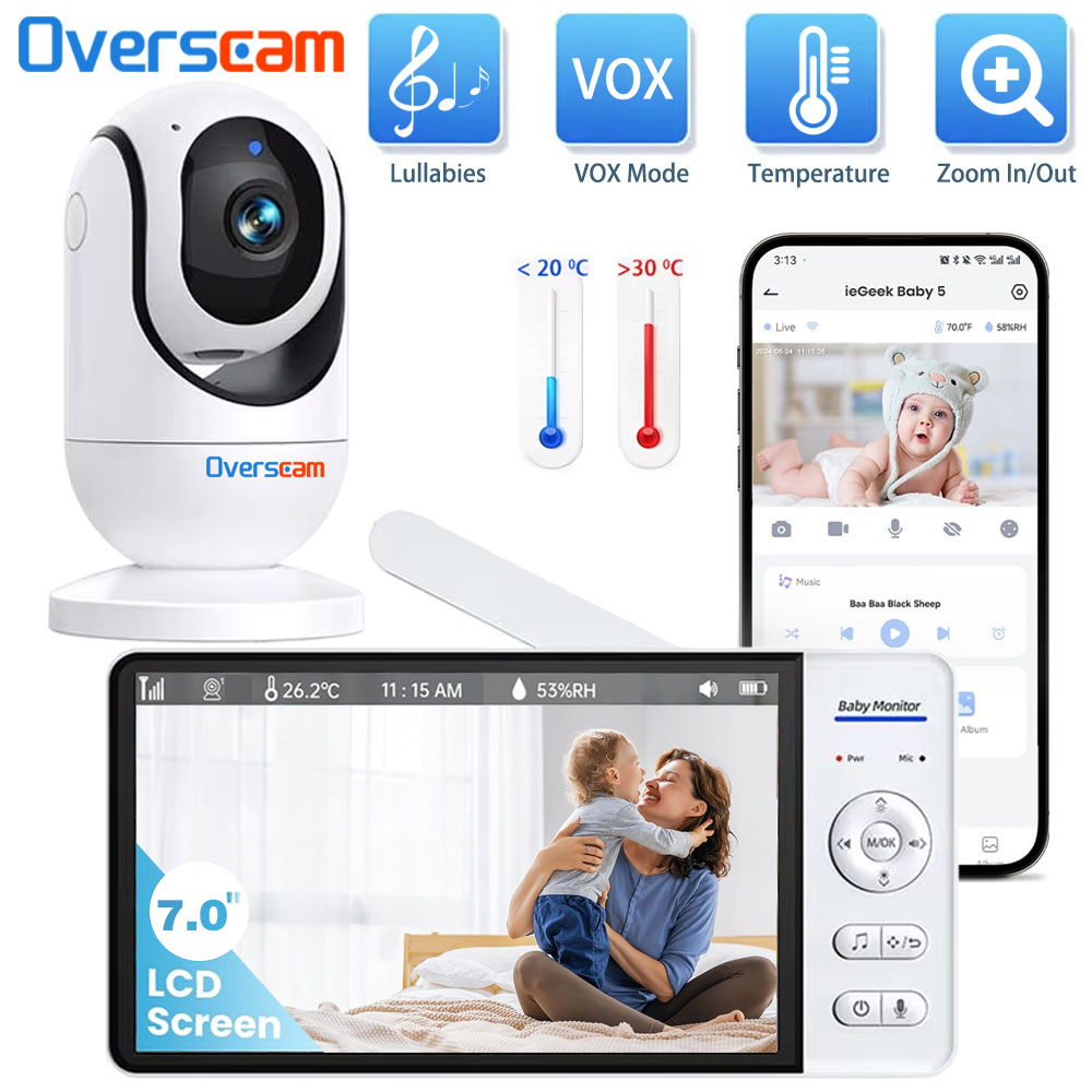 Home Security Uk - Niania elektroniczna z ekranem 7.0 cala,