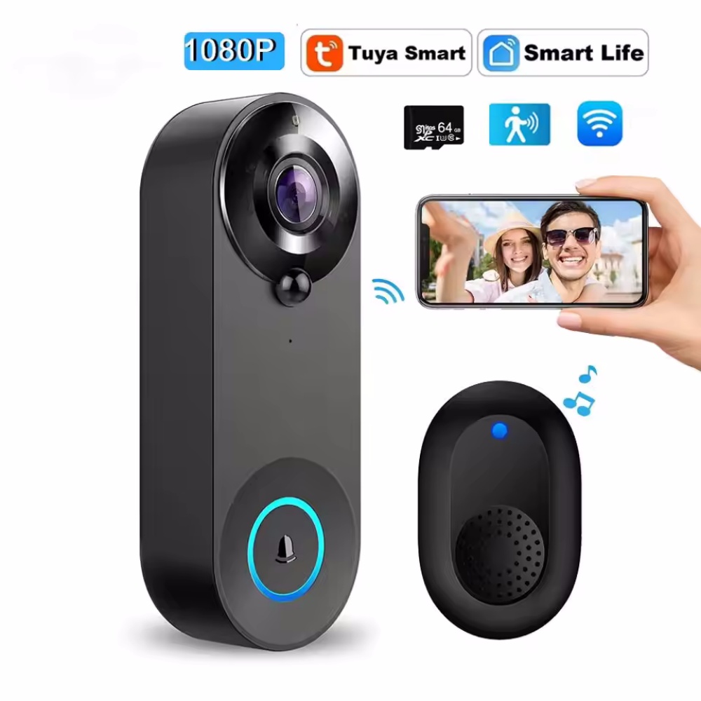 Home Security Bell - Tuya Bezprzewodowy Dzwonek do Drzwi WiFi