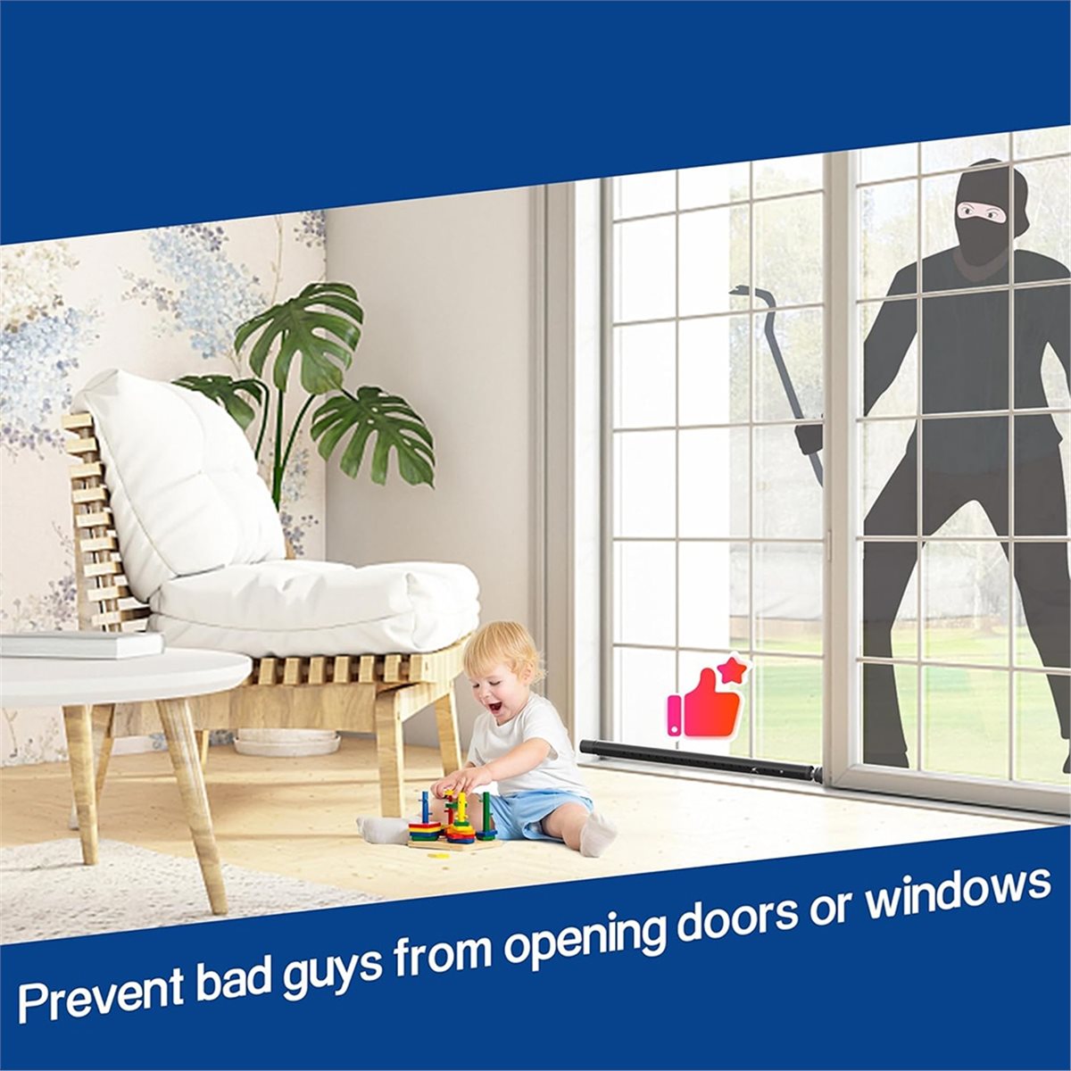 Home Security Bars - Pręt zabezpieczający do drzwi przesuwnych A20I,