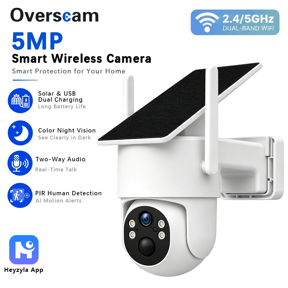 Home Security Wifi Camera - Kamera PTZ 5MP zasilana energią słoneczną