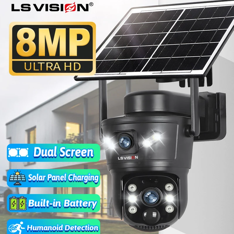 Home Security Wifi Camera - LS VISION 8MP 4G kamera słoneczna