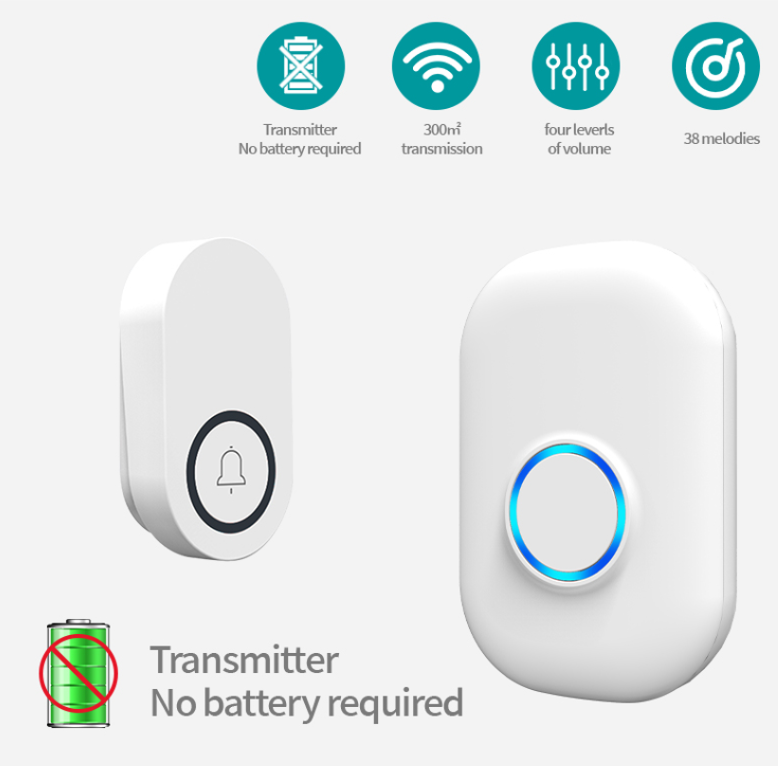 Home Security Bell - 58 dzwonek Self-Power bezprzewodowy alarm powitanie