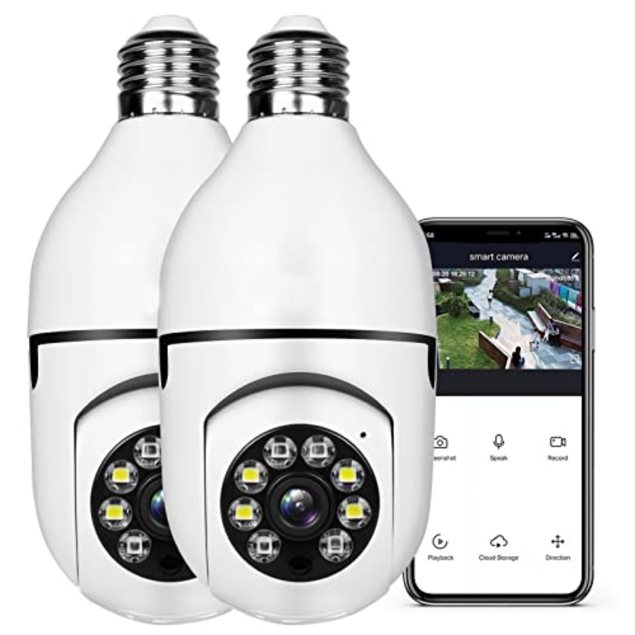 Home Security Wireless - Żarówka z kamerą bezprzewodową 1080P, inteligentna