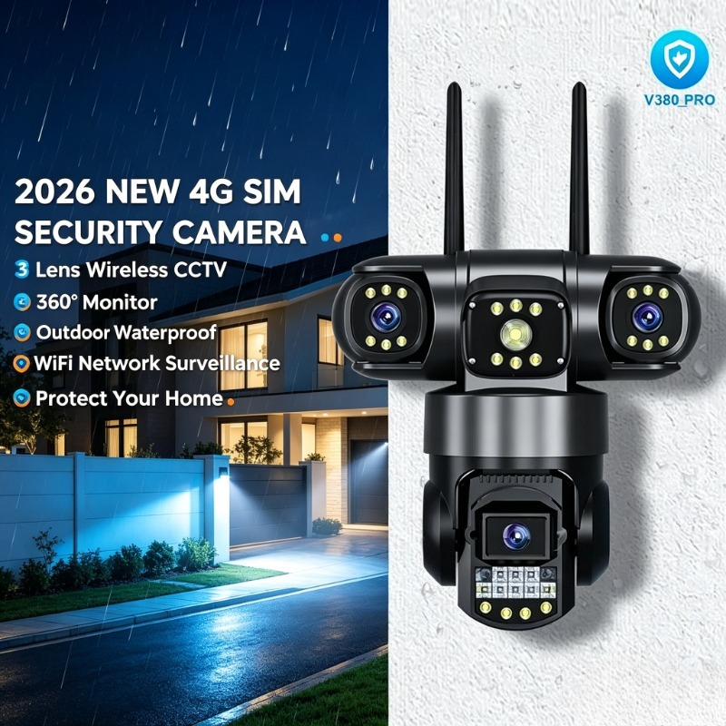 Home Yard Security Cameras - Kamera bezpieczeństwa 360° z 3 obiektywami