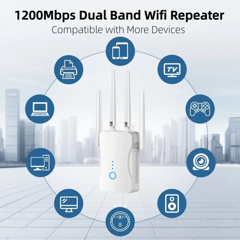 Home Security Wireless - Wzmacniacz WiFi Dual Band 1200Mbps Bezprzewodowy