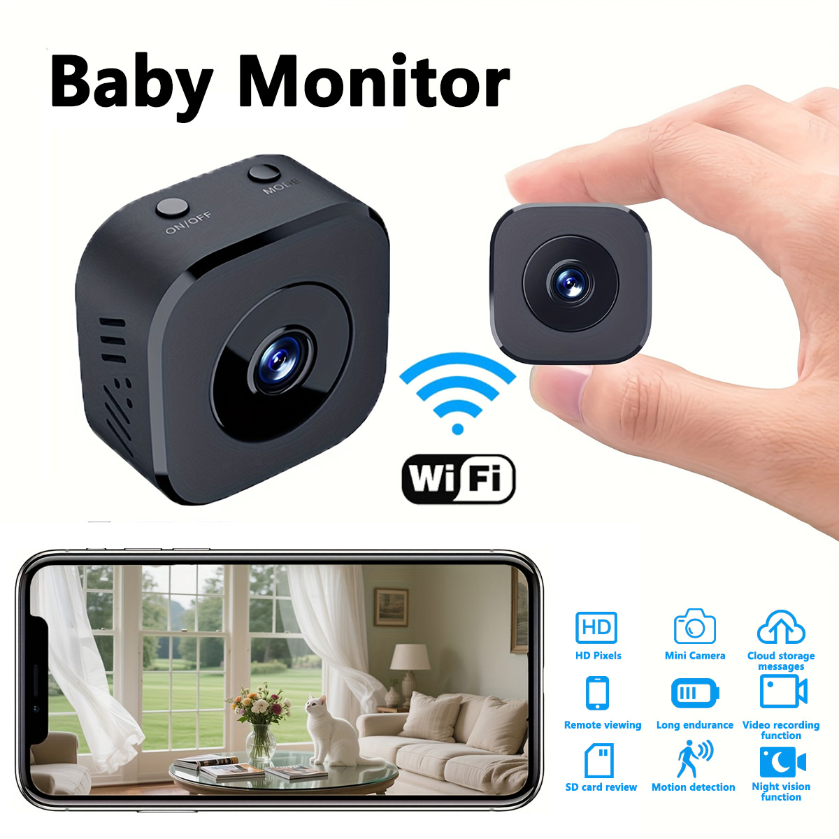 Home Security Wireless - Miniaturowa kamera WiFi HD 1080P do