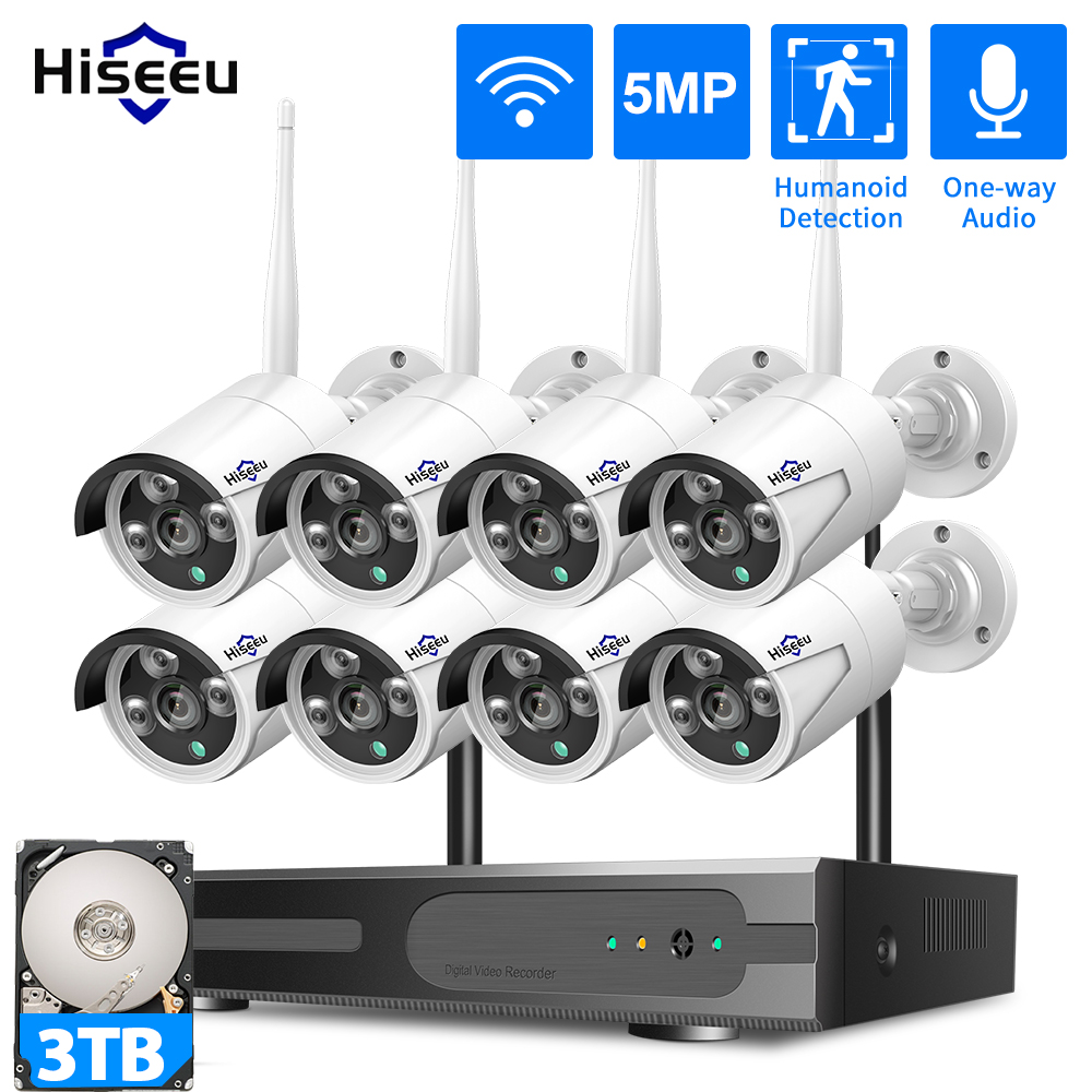 Home Security Wifi Camera - Hiseeu 3/5/8MP WiFi System Monitoringu CCTV