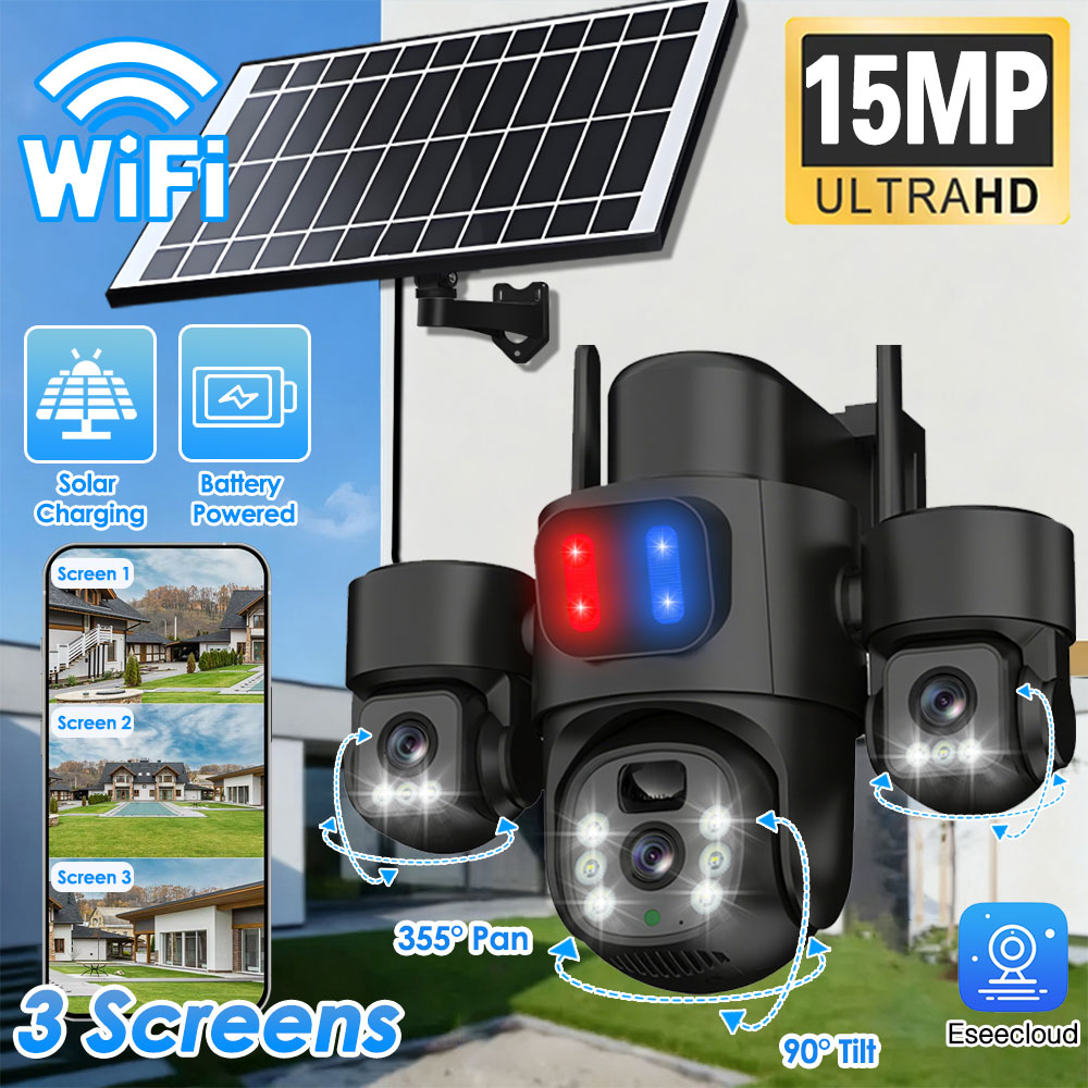 Home Security Wifi Camera - Zewnętrzna kamera solarna PTZ z Wi-Fi,