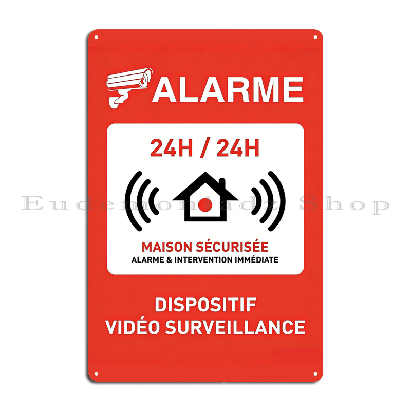 Retro Metalowy Znak Alarmowy 2 – Home Security Systems recenzja i cena