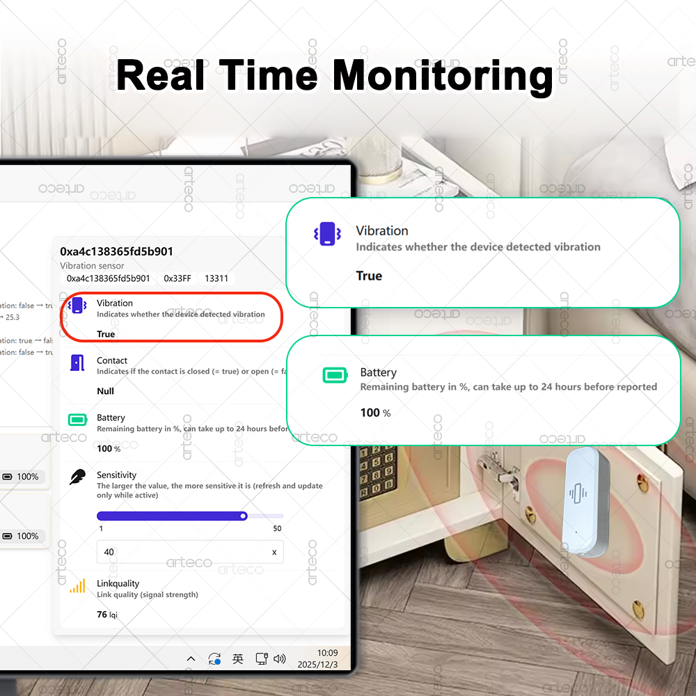 Inteligentny czujnik wibracji  – Home Security And Monitoring recenzja i cena